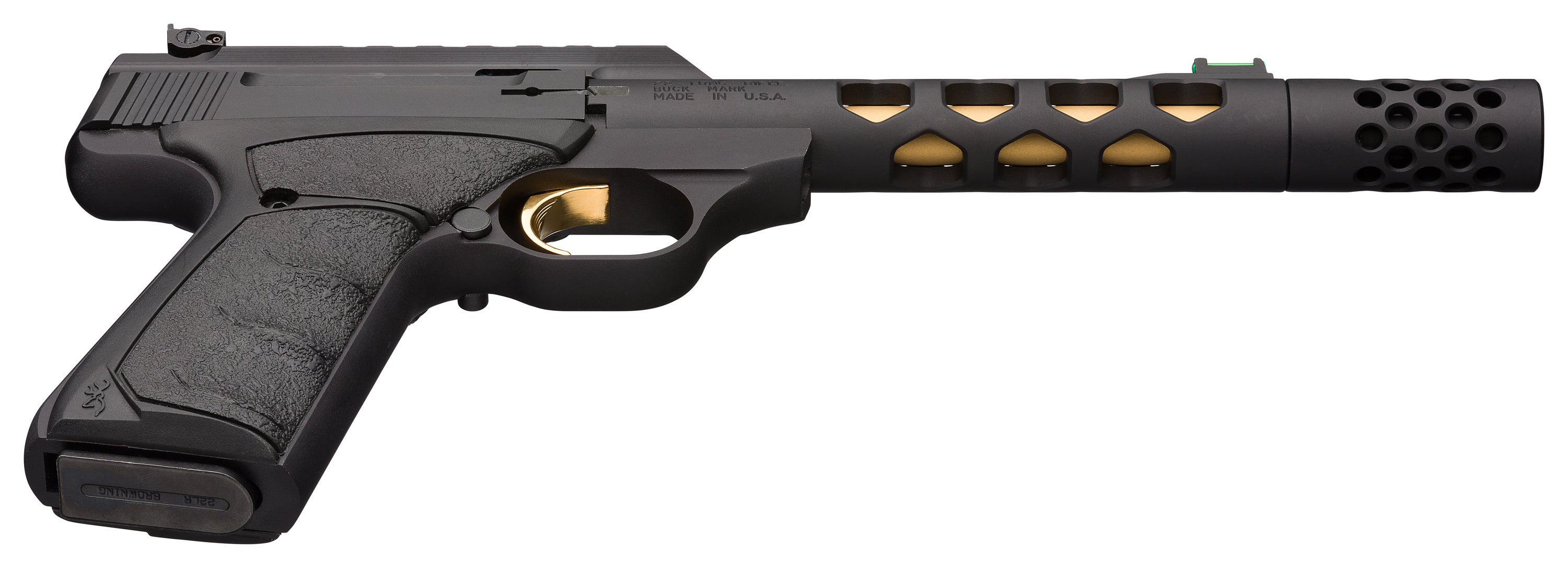 Buck Mark Plus Vision Black/Gold Suppressor Ready